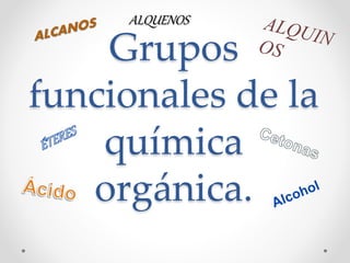 Grupos
funcionales de la
química
orgánica.
ALQUENOS
 