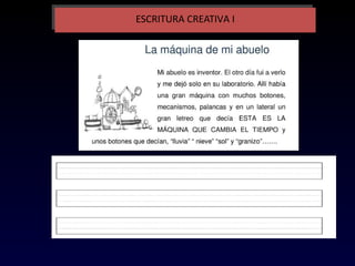 ESCRITURA CREATIVA IESCRITURA CREATIVA I
 