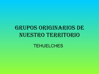GRUPOS ORIGINARIOS DE NUESTRO TERRITORIO TEHUELCHES 