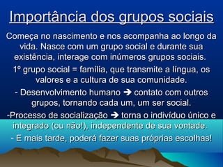 Grupos sociais e instituições (tema 9) | PPT