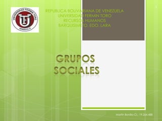 REPUBLICA BOLIVARIANA DE VENEZUELA
UNIVERSIDAD FERMIN TORO
RECURSOS HUMANOS
BARQUISIMETO, EDO. LARA
Martin Bonilla CI.: 19.264.488
1
 