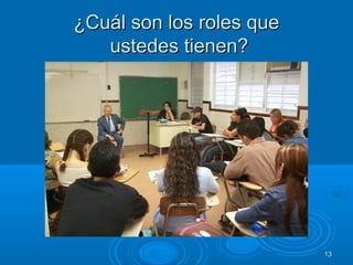 1313
¿Cuál son los roles que¿Cuál son los roles que
ustedes tienen?ustedes tienen?
 