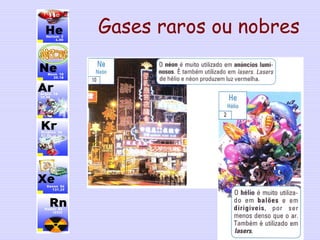 Gases raros ou nobres
17