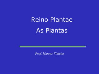 Reino Plantae
As Plantas
Prof. Marcus Vinícius
 