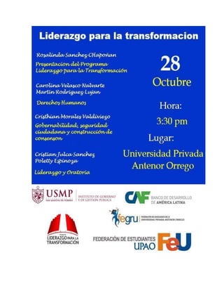 Replica Programa Liderazgo para la Trasnformacion 2013 La Libertad Trujillo 