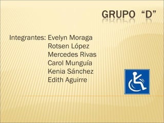 Integrantes: Evelyn Moraga Rotsen López Mercedes Rivas Carol Munguía Kenia Sánchez  Edith Aguirre  