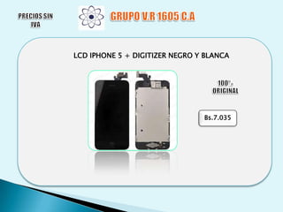 LCD IPHONE 5 + DIGITIZER NEGRO Y BLANCA

Bs.7.035

 
