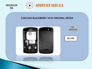 CARCAZA BLACKBERRY 9530 ORIGINAL NEGRA

Bs.540

 
