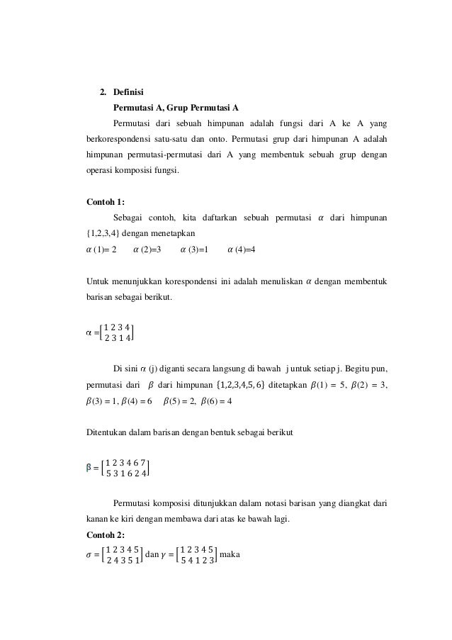 19 Contoh Soal Grup Permutasi Struktur Aljabar Kumpulan Contoh Soal