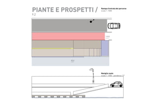 Rampa d’entrata del percorso
scala 1 :1000

9.2

1000
1500
1500

3000

50

PIANTEnaviglio vuoto
E PROSPETTI /
Pianta//

822

Naviglio vuoto
scala 1 :1000 - pendenza 12°

Pendenza 12°
PONTE

 