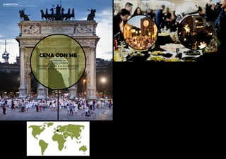 stupéfaction

Giulia BENCINI ● Stefania COPPOLA ● Costanza FERME

cena con me
https://www.facebook.com/cenaconme?fref=ts

lombardia
2012 to today
rossana ciocca ● alessandra
cortellezzi ● gianni giudici
from

perchè?
l’intento è sempre lo stesso, quello di riappropriarsi, seppur temporaneamente,
di uno spazio pubblico della propria città, seguendo semplici ma importanti
regole di buona educazione
prima / dopo
il luogo dell’evento rimane inalterato: la “performance conviviale” arriva, si
manifesta e scompare silenziosamente com’è arrivata, modificando solo nei cuori
e nei vissuti delle persone che l’hanno vissuta la percezione di quel luogo
in una parola
delicata performance invisibile

 