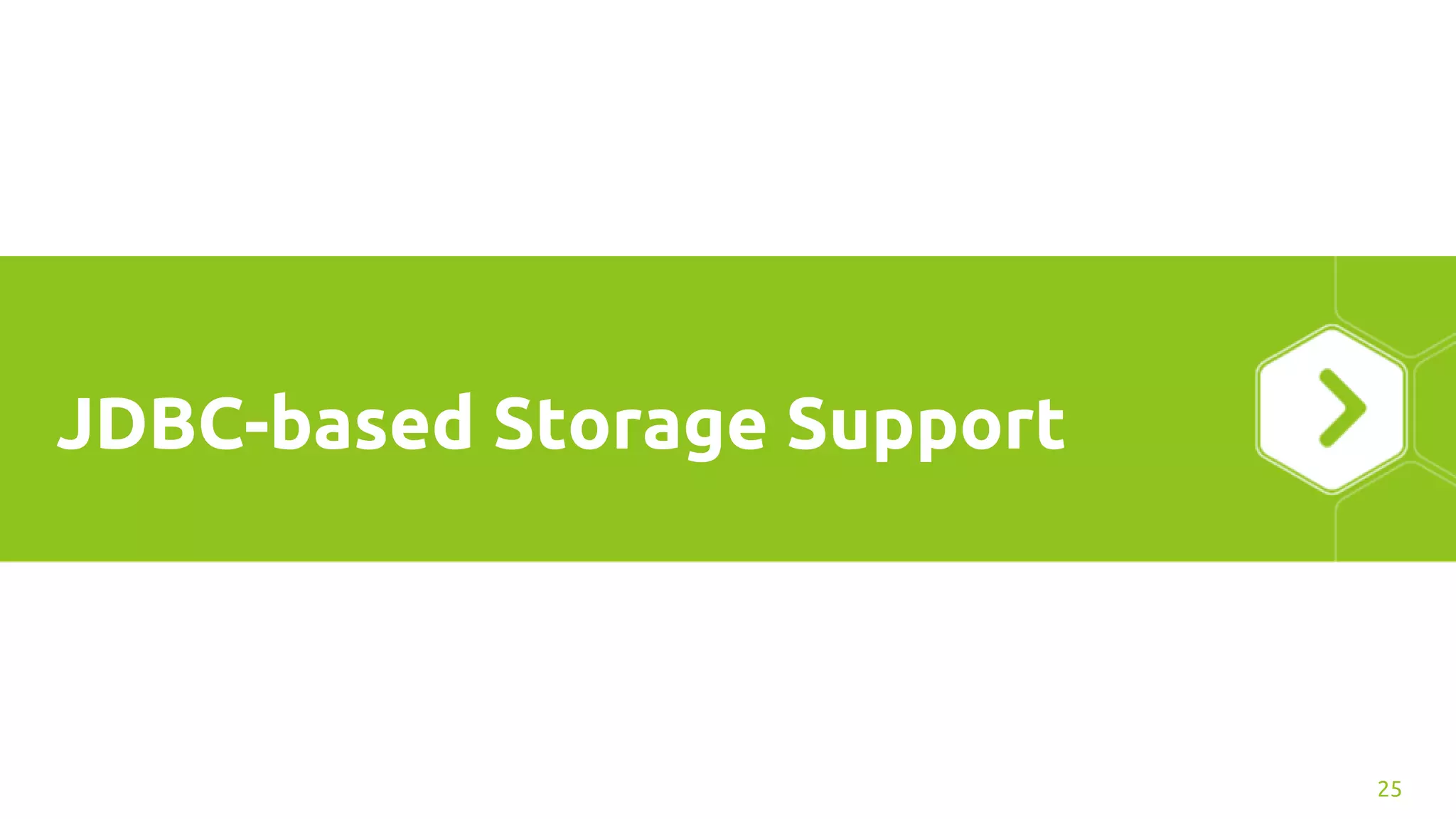 JDBC-based Storage Support
25
 