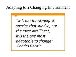 Adapting to a Changing Environment 
 