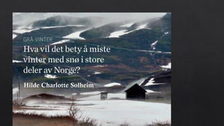 Grå vinter - Hva vil det bety å miste vinter med snø i deler av Norge