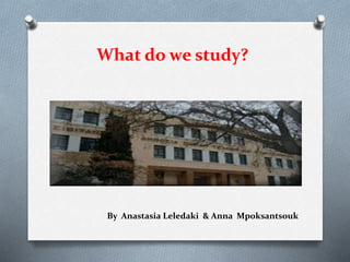 What do we study?
By Anastasia Leledaki & Anna Mpoksantsouk
 