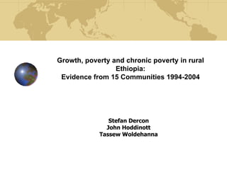 Growth, poverty and chronic poverty in rural
                 Ethiopia:
 Evidence from 15 Communities 1994-2004




               Stefan Dercon
              John Hoddinott
            Tassew Woldehanna
 