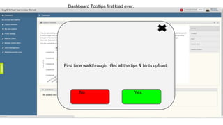 Dashboard Tooltips first load ever.
First time walkthrough. Get all the tips & hints upfront.
No Yes
 