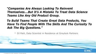 “Companies Are Always Looking To Reinvent
Themselves….But It’s A Mistake To Treat Data Science
Teams Like Any Old Product ...
