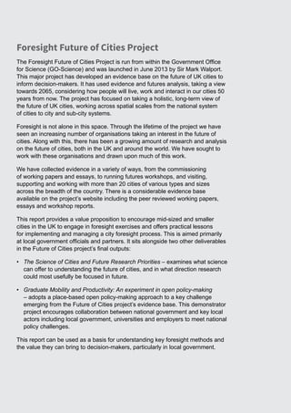 Future of cities: foresight for cities | PDF
