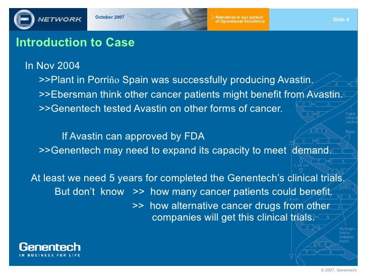 genentech case Genentech capacity planning gman 505 forecasting and operations management genentech – capacity planning agenda introduction and preliminary calculations answers to the 4 case questions final thoughts q & a session and discussion. genentech case Genentech capacity planning gman 505 forecasting and operations management genentech – capacity planning agenda introduction and preliminary calculations answers to the 4 case questions final thoughts q & a session and discussion.