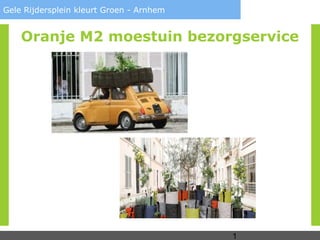 1
Gele Rijdersplein kleurt Groen - Arnhem
Oranje M2 moestuin bezorgservice
 