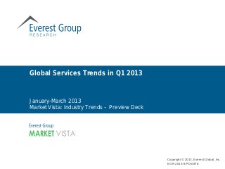 Copyright © 2013, Everest Global, Inc.
EGR-2013-8-PD-0876
January-March 2013
Market Vista: Industry Trends – Preview Deck
Global Services Trends in Q1 2013
 