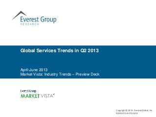 Global Services Trends in Q2 2013

April-June 2013
Market Vista: Industry Trends – Preview Deck

Copyright © 2013, Everest Global, Inc.
EGR-2013-8-PD-0918

 