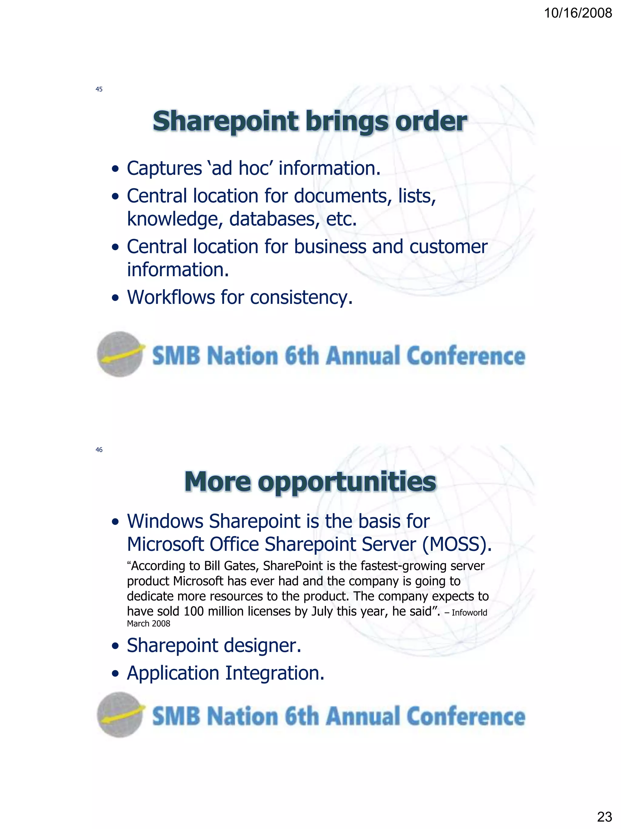 Utilizing SharePoint to Improve your business