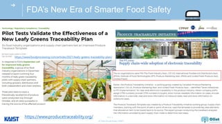 © Auto-ID Lab Korea / KAIST
Slide 8
FDA’s New Era of Smarter Food Safety
https://www.foodprocessing.com/articles/2021/leafy-greens-traceability-plan/
https://www.producetraceability.org/
 