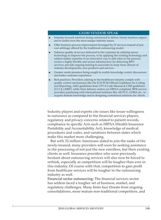 GS100 VENDOR SPEAK




Financial sector outsourcing:




      2010 GLOBAL SERVICES 100 STUDY
 