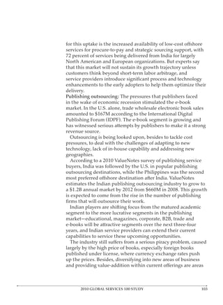 Publishing outsourcing:




      2010 GLOBAL SERVICES 100 STUDY
 