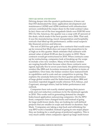 FIRST QUARTER AND BEYOND




     2010 GLOBAL SERVICES 100 STUDY
 