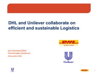 Sustainable Logistics - Case study Unilever - DHL applying GS1 ...