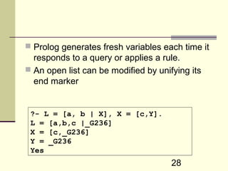 Prolog Variables Prolog programming | PPT