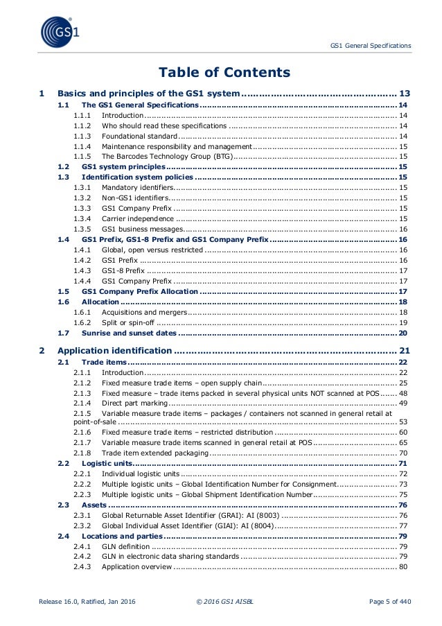 GS1 General Specifications version 16