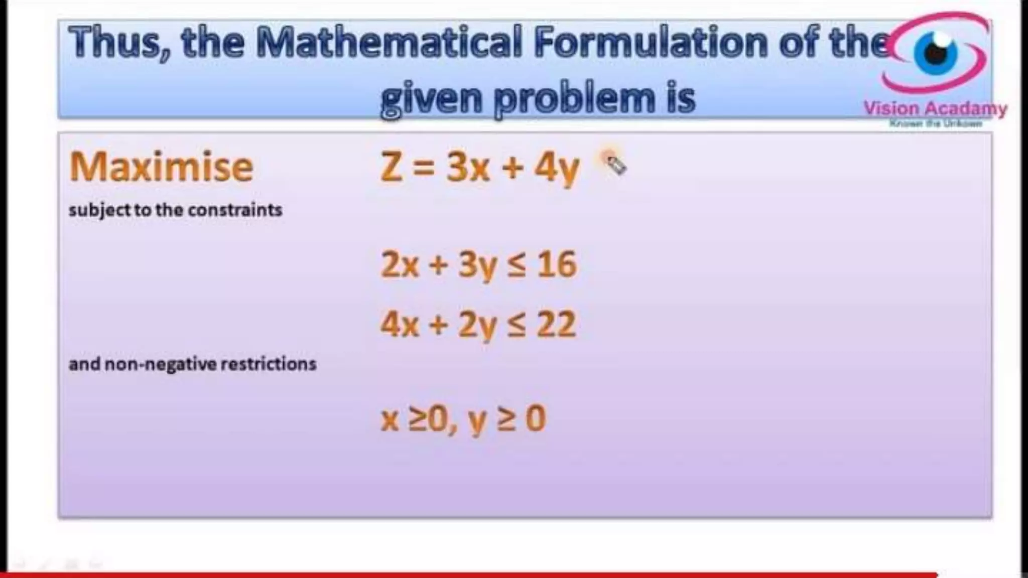 Mathematical formulation of linear programming | PPT