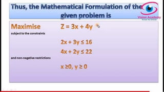 Mathematical formulation of linear programming | PPT