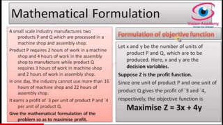 Mathematical formulation of linear programming 