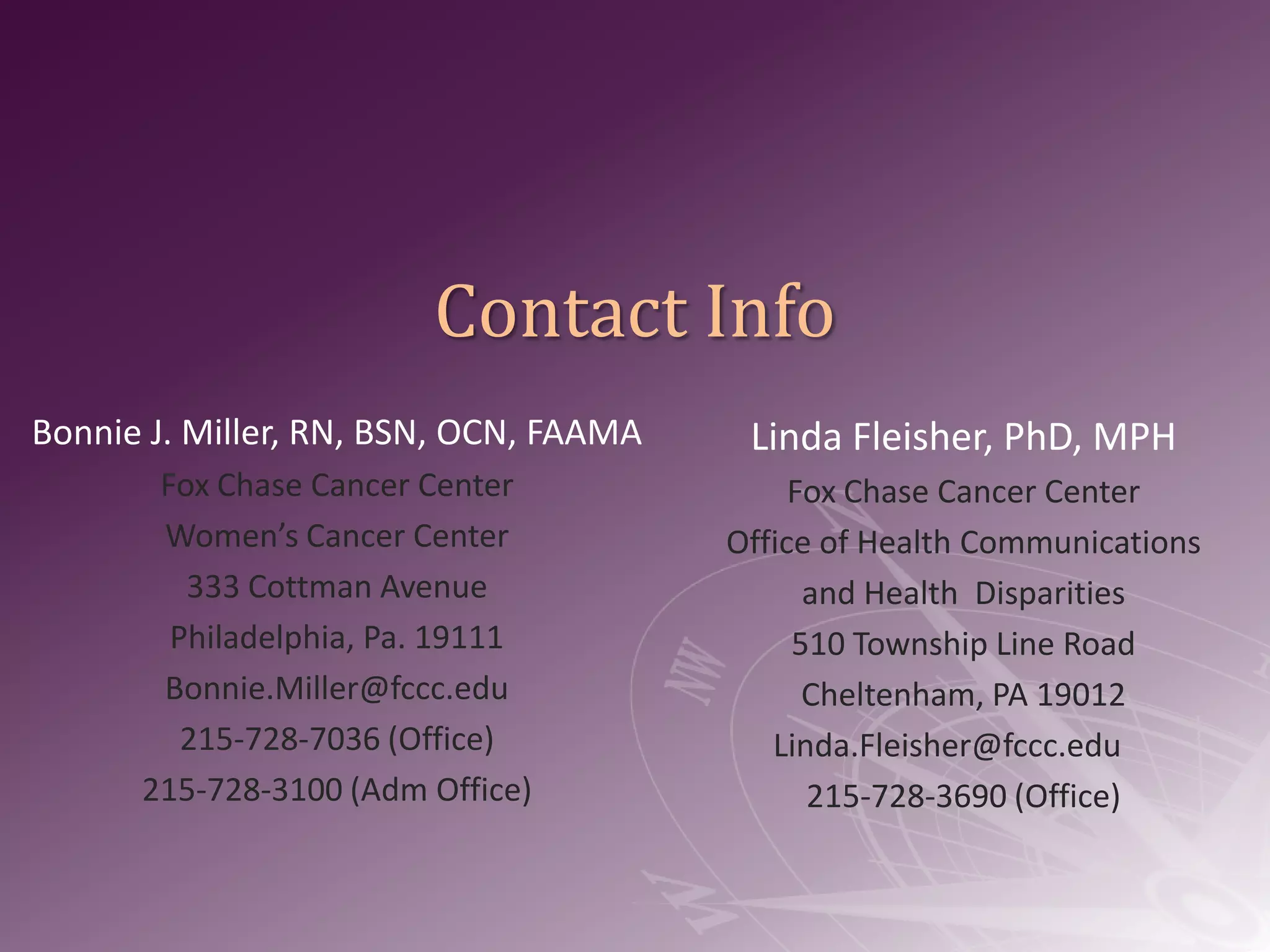 HistoryStarted in Women’s Cancer Center	Breast