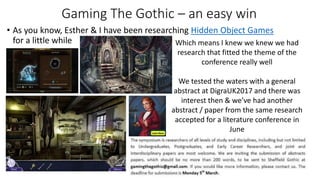 Gaming The Gothic – an easy win
• As you know, Esther & I have been researching Hidden Object Games
for a little while Whi...
