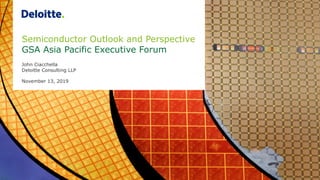 Semiconductor Outlook and Perspective
John Ciacchella
Deloitte Consulting LLP
November 13, 2019
GSA Asia Pacific Executive Forum
 