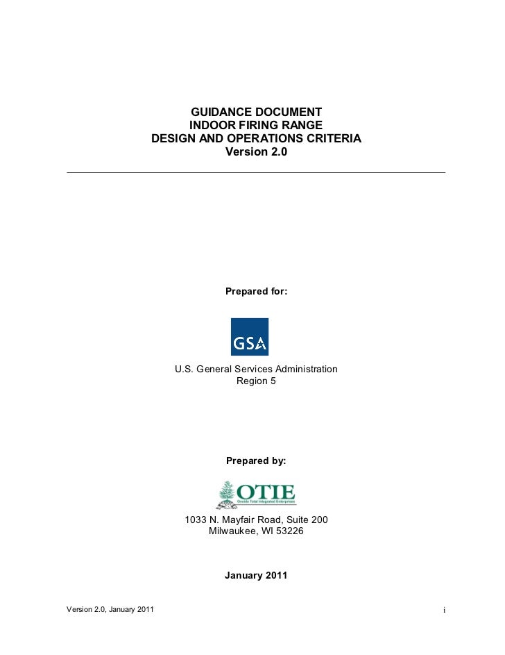 Gsa Indoor Firing Range Design Criteria V2 0 Jan 2011