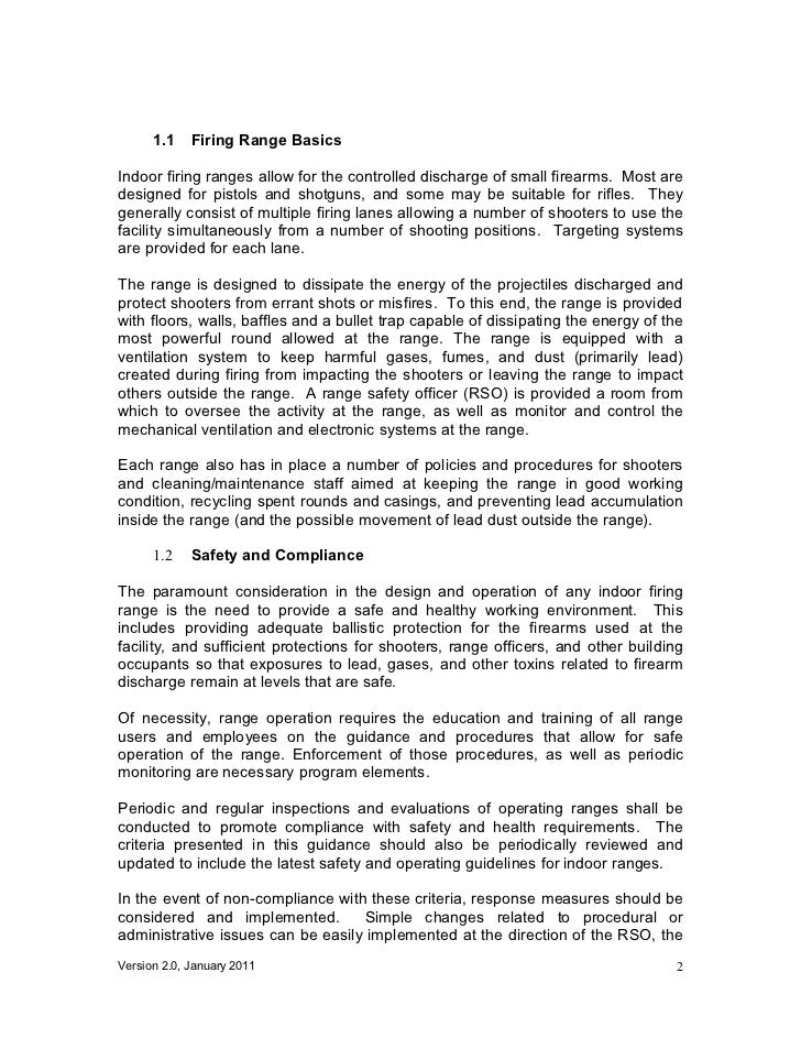 GSA Indoor Firing Range Design Criteria V2 0 Jan 2011