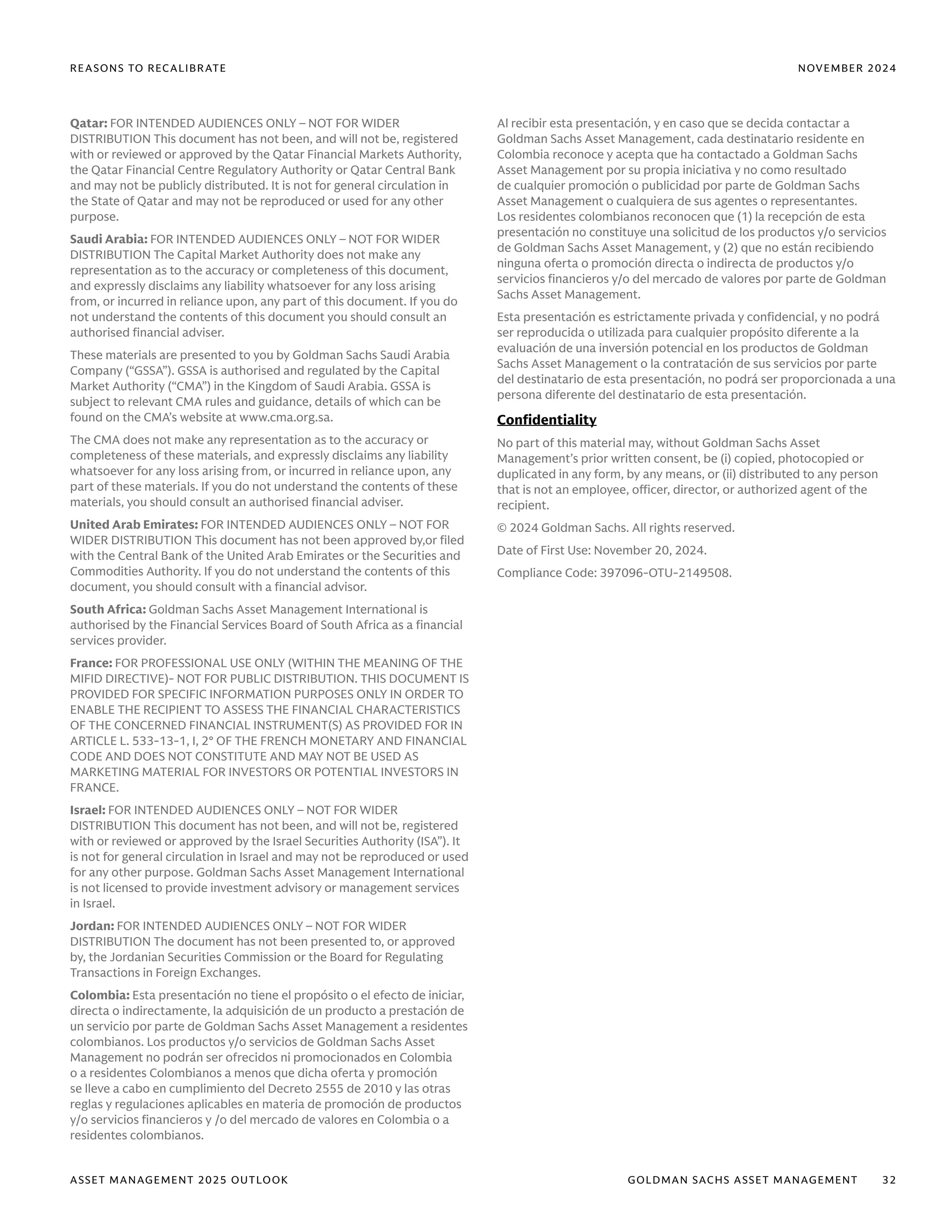 Goldman Sachs_Outlook 2025_Reasons to Recalibrate PDF