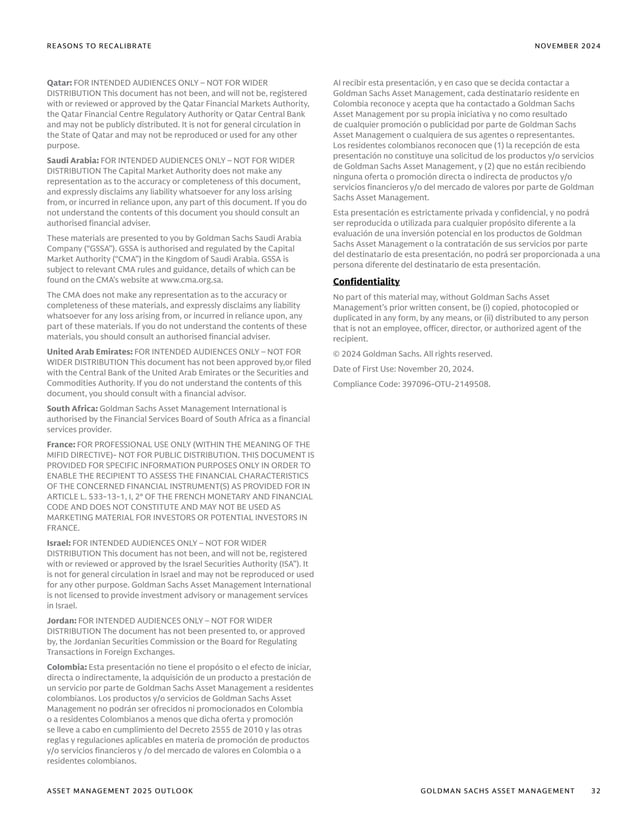 Goldman Sachs_Outlook 2025_Reasons to Recalibrate PDF