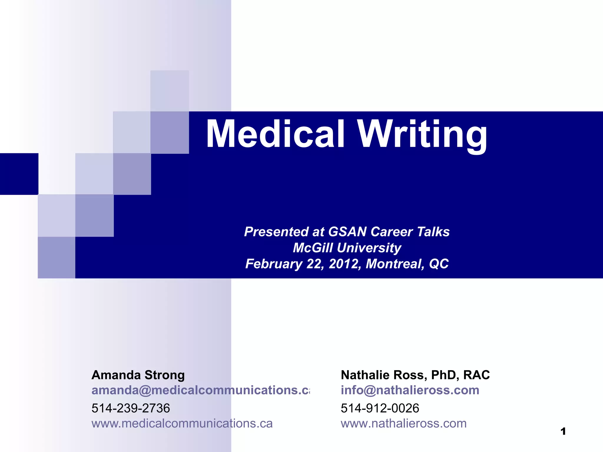Medical Writing Example.pdf Careers in Medical Writing | PPT