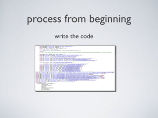 process from beginning
write the code
 