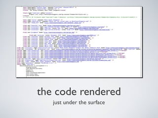 the code rendered
just under the surface
 