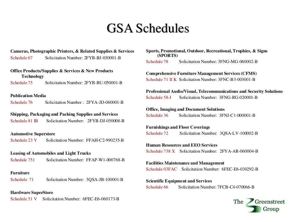 Gsa schedules gov alliance presentation