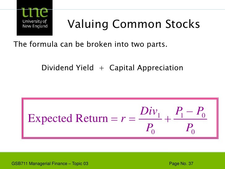 stock valuation formulas
